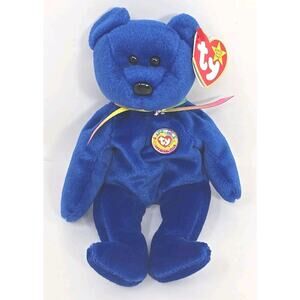 1998 Ty Beanie Baby "Clubby" Retired Official Club Blue Bear BB33
